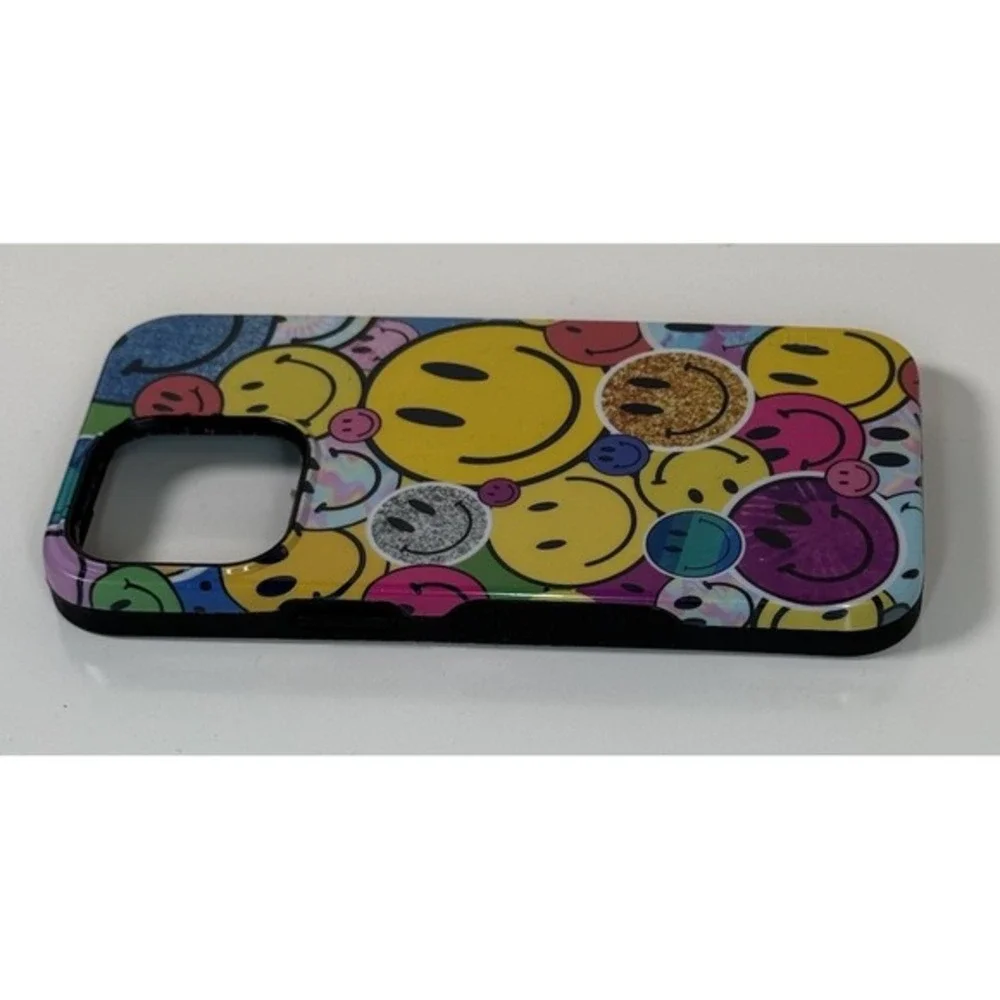 Casely iPhone 13 Pro Case Happy Face Print MagSafe Compatible Multi Color 81-13‎